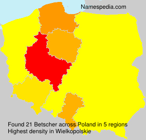 Surname Betscher in Poland Surname Betscher in Poland