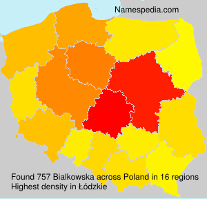 Surname Bialkowska in Poland Surname Bialkowska in Poland