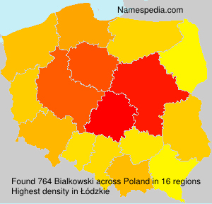 Surname Bialkowski in Poland Surname Bialkowski in Poland