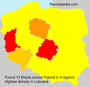 Surname Bidula in Poland Surname Bidula in Poland