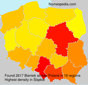Surname Bieniek in Poland Surname Bieniek in Poland