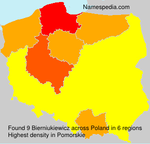 Surname Bierniukiewicz in Poland Surname Bierniukiewicz in Poland