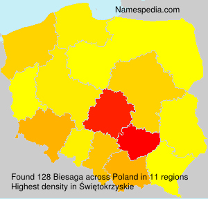 Surname Biesaga in Poland Surname Biesaga in Poland