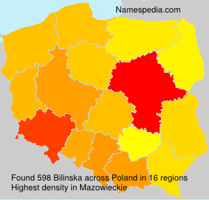 Surname Bilinska in Poland Surname Bilinska in Poland