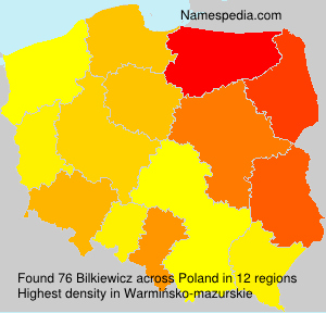 Surname Bilkiewicz in Poland Surname Bilkiewicz in Poland