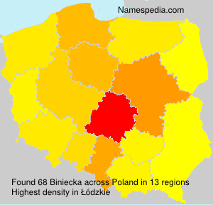 Surname Biniecka in Poland Surname Biniecka in Poland