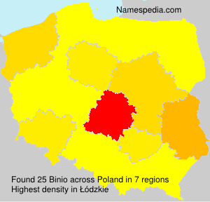 Surname Binio in Poland Surname Binio in Poland