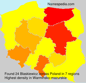 Surname Blaskiewicz in Poland Surname Blaskiewicz in Poland