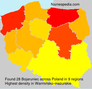 Surname Bojaruniec in Poland Surname Bojaruniec in Poland