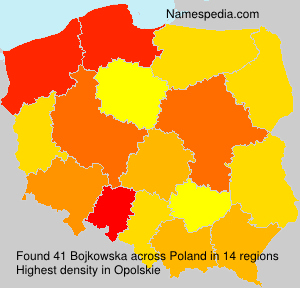 Surname Bojkowska in Poland Surname Bojkowska in Poland