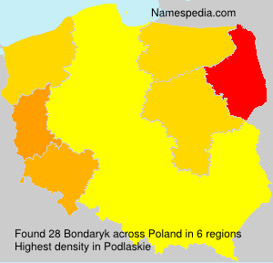 Surname Bondaryk in Poland Surname Bondaryk in Poland