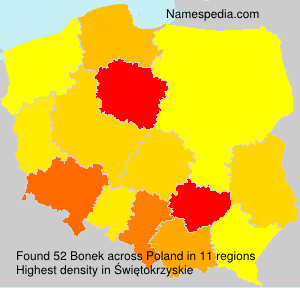 Surname Bonek in Poland Surname Bonek in Poland