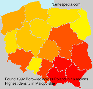 Surname Borowiec in Poland Surname Borowiec in Poland