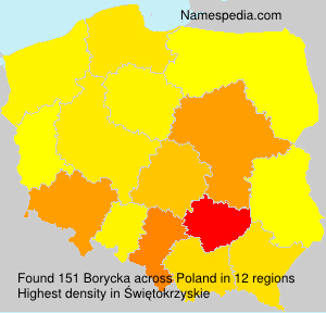 Surname Borycka in Poland