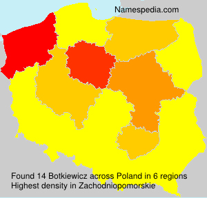 Surname Botkiewicz in Poland Surname Botkiewicz in Poland