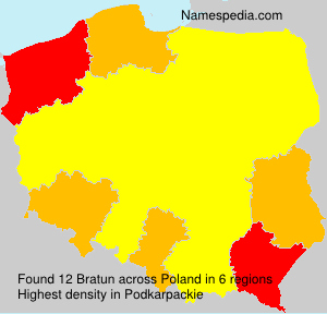 Surname Bratun in Poland Surname Bratun in Poland