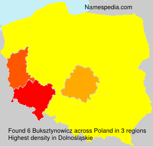 Surname Buksztynowicz in Poland