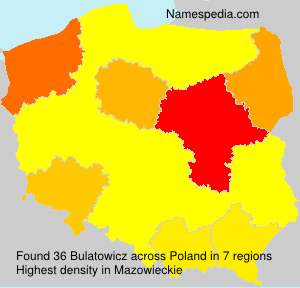 Surname Bulatowicz in Poland Surname Bulatowicz in Poland