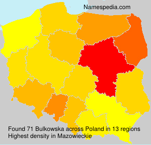 Surname Bulkowska in Poland Surname Bulkowska in Poland