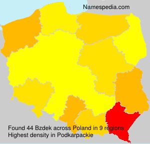 Surname Bzdek in Poland
