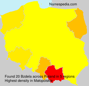 Surname Bzdela in Poland