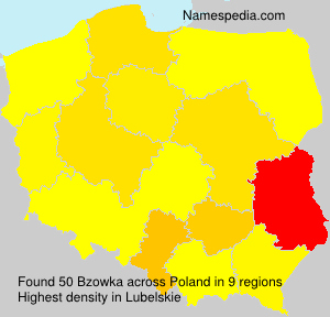 Surname Bzowka in Poland