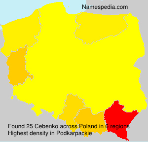 Surname Cebenko in Poland Surname Cebenko in Poland