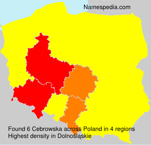 Surname Cebrowska in Poland Surname Cebrowska in Poland