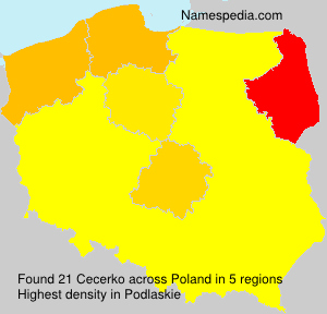 Surname Cecerko in Poland Surname Cecerko in Poland