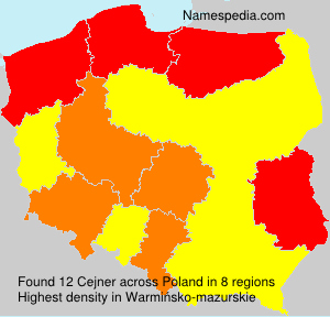 Surname Cejner in Poland Surname Cejner in Poland