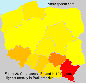 Surname Cena in Poland Surname Cena in Poland