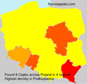 Surname Cepko in Poland Surname Cepko in Poland