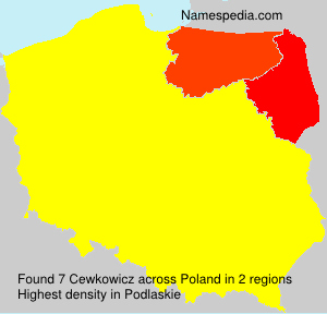 Surname Cewkowicz in Poland Surname Cewkowicz in Poland