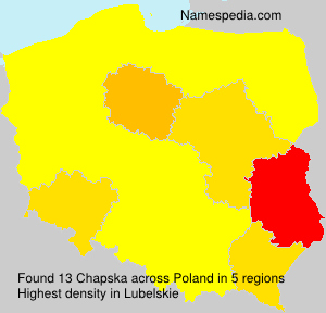 Surname Chapska in Poland Surname Chapska in Poland
