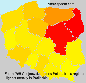 Surname Chojnowska in Poland Surname Chojnowska in Poland