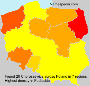 Surname Choroszewicz in Poland Surname Choroszewicz in Poland