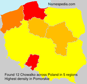 Surname Chowalko in Poland Surname Chowalko in Poland