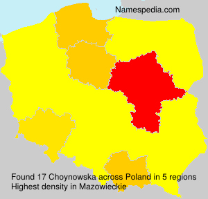 Surname Choynowska in Poland Surname Choynowska in Poland