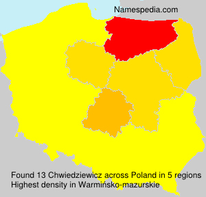 Surname Chwiedziewicz in Poland Surname Chwiedziewicz in Poland