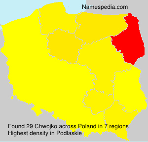 Surname Chwojko in Poland Surname Chwojko in Poland