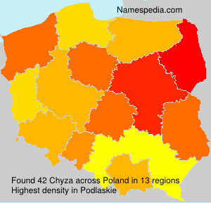 Surname Chyza in Poland Surname Chyza in Poland