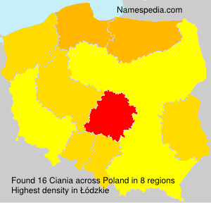 Surname Ciania in Poland Surname Ciania in Poland