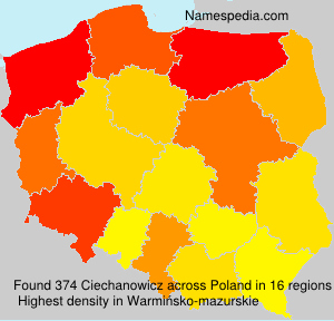 Surname Ciechanowicz in Poland Surname Ciechanowicz in Poland