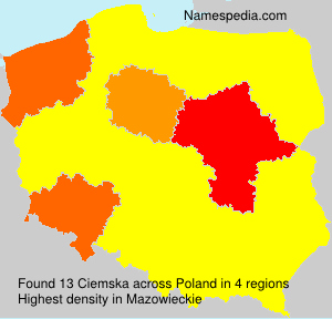 Surname Ciemska in Poland Surname Ciemska in Poland