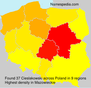 Surname Cieslakowski in Poland Surname Cieslakowski in Poland