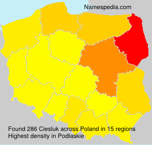 Surname Ciesluk in Poland