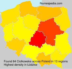 Surname Ciolkowska in Poland Surname Ciolkowska in Poland