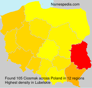 Surname Ciosmak in Poland Surname Ciosmak in Poland