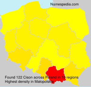 Surname Cison in Poland Surname Cison in Poland
