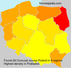 Surname Ciunczyk in Poland Surname Ciunczyk in Poland